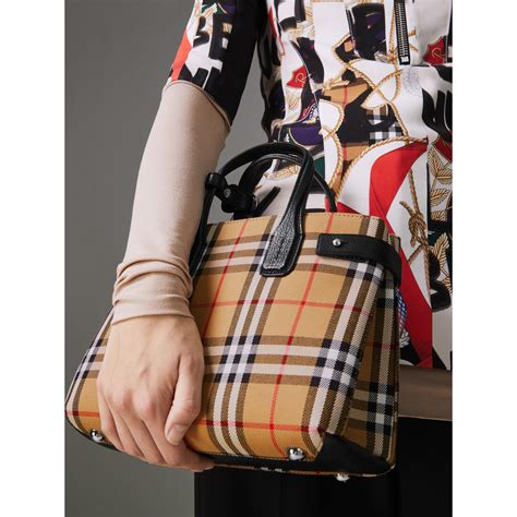 Burberry The Small Banner Vintage Check and Leather Black